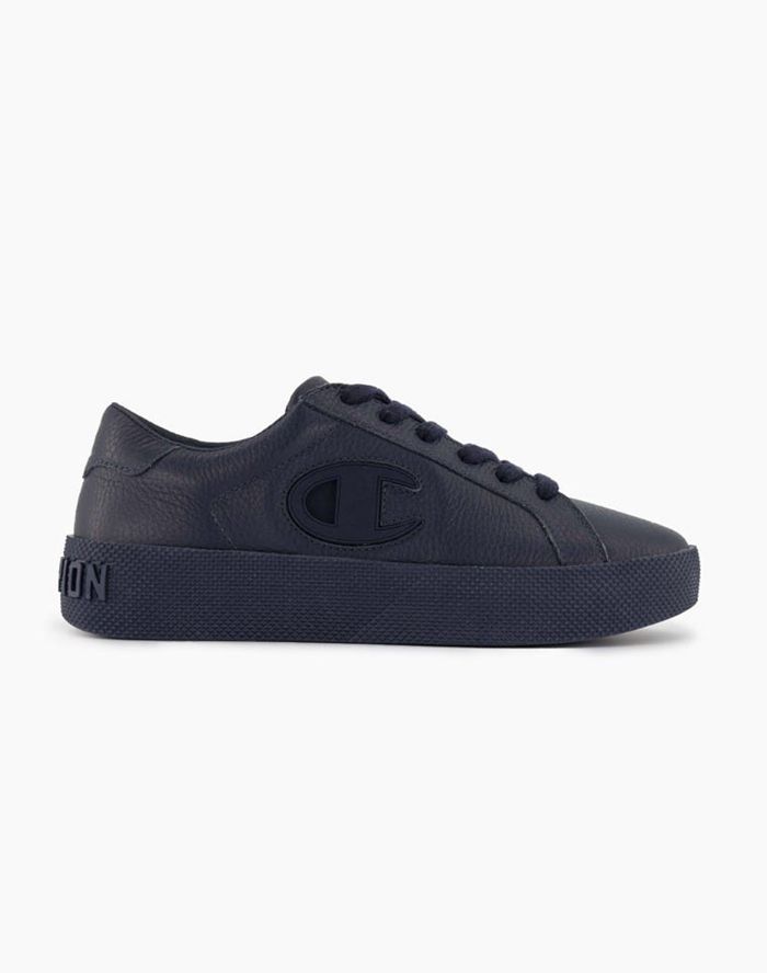 Champion Womens Sneakers NZ - ERA Leather Dark Blue ( 8451-ABNLE )